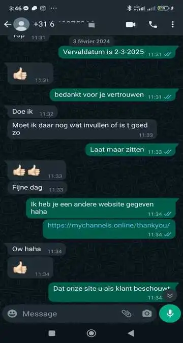 WhatsApp klantenservice gesprek voorbeeld 5